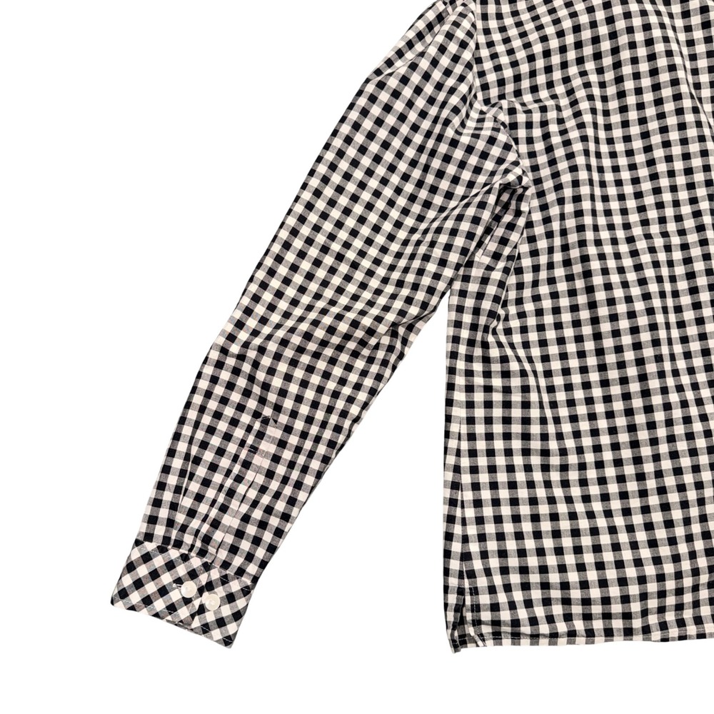 Ann Taylor Petites Black White Gingham Button Down Shirt Long Sleeve MP Cotton - Picture 5 of 6
